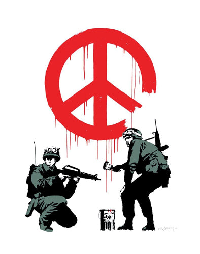 Peace Soldiers by Banksy Wall Art Décor 14 x 11 Art Print