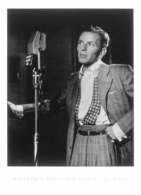 Frank Sinatra with microphone Art Print by William Gottlieb - Iconic Jazz Legend Wall Decor 24x18