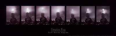 Empire Fog B&W by Erik Caplan - Modern Black & White Cityscape Art Print