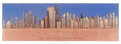 The American Skyscraper Art Print by Craig Holmes - Modern 13x38 Cityscape Wall Art