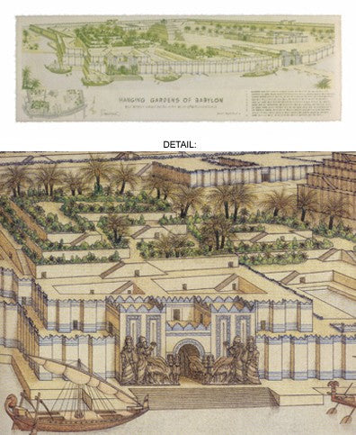 Hanging Gardens of Babylon Art Print by Roger Vilar - Ancient Wonder Wall Décor