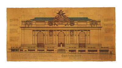 Grand Central Station Facade by Roger Vilar Wall Art Décor 21 1/4 x 37 3/4 Art Print