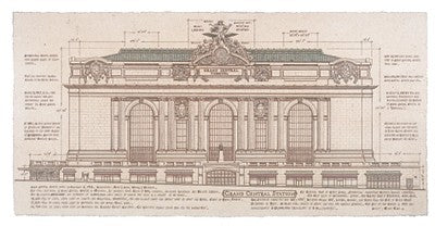 Grand Central Station Facade Art Print - Roger Vilar Wall Decor Small, 14x26 inch