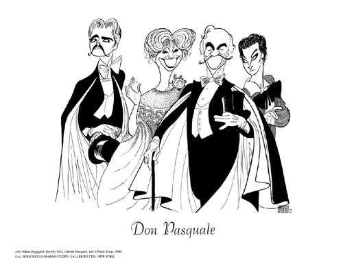 Al Hirschfeld Don Pasquale Art Print - 10x8 " Wall Decor