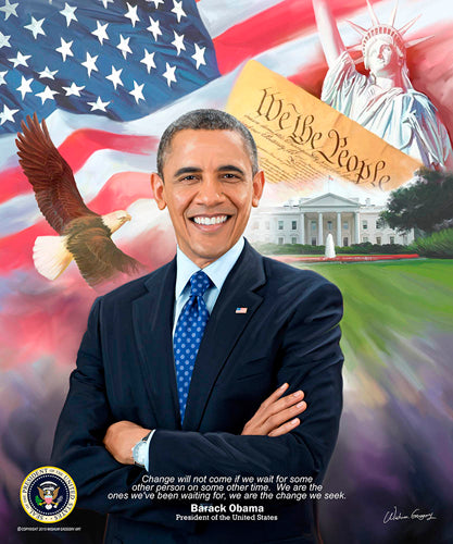 Barack Obama 2015 by Wishum Gregory Wall Art Décor 24 x 20 Art Print