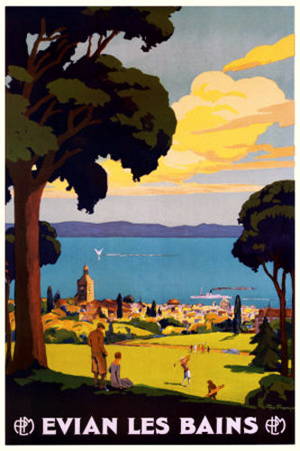 Evian Les Bains Art Print by Geo Francois - 36x24 " Wall Decor