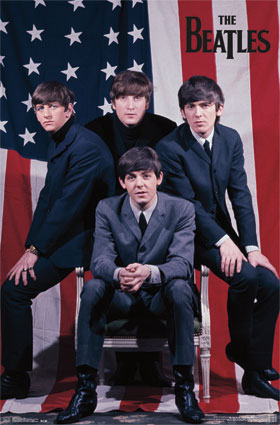 The Beatles: US Flag by Anon Wall Art Décor 34 x 22 3/8 Art Print