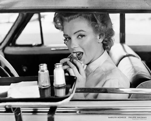 Marilyn Monroe at the Drive-In, 1952 by Philippe Halsman Art Print - Vintage Hollywood Wall Decor