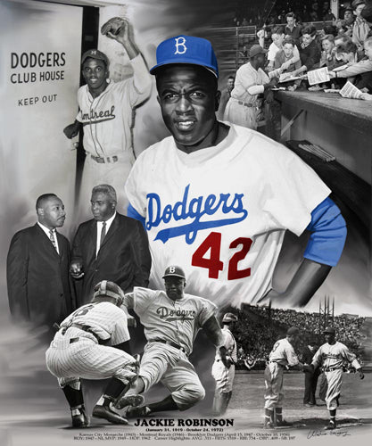 Jackie Robinson Art Print by Wishum Gregory - Iconic Baseball Wall Decor