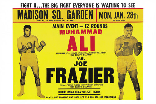 Ali vs. Frazier II Poster, 1974 - Iconic Boxing Art Print