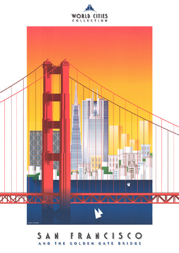 San Francisco & Golden Gate Bridge Art Print by Carlo Traversi | Iconic Cityscape Wall Decor