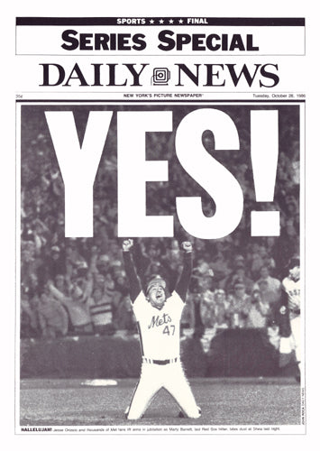 NY Daily News YES! '86 Mets Art Print - Iconic Baseball Wall Decor