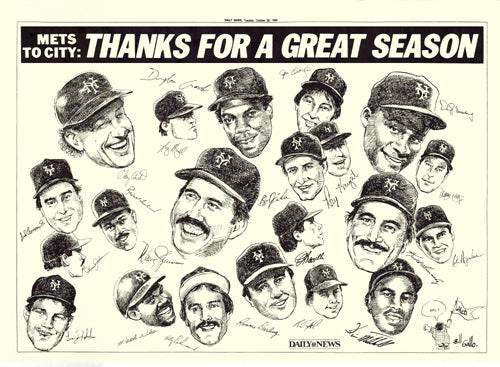 1986 Mets: Thanks for a Great Season by Bill Gallo - Iconic Baseball Art Print