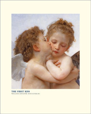 The First Kiss Detail by Bouguereau - Romantic Fine Art Print 19.5 x 15.5 Wall Decor