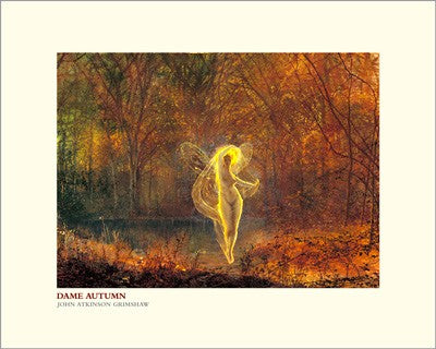 Dame Autumn Art Print by John Atkinson Grimshaw - Victorian Wall Art Decor 15.5 x 19