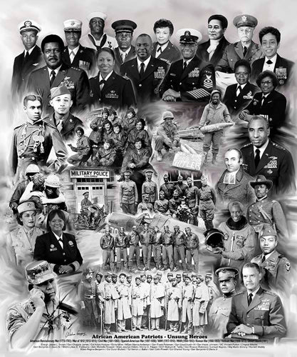 African American Patriots: Unsung Heroes by Wishum Gregory - Inspiring Wall Art Print
