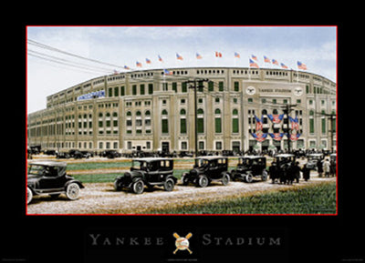 Yankee Stadium Black Border Art Print by Darryl Vlasak - Iconic Baseball Wall Decor