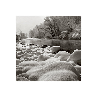 River in Winter by John Wang Wall Art Décor 15 3/4 x 15 3/4 Art Print