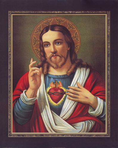 Jesus: Sacred Heart by Thomas L. Cathey Collection Wall Art Décor 28 x 22 Art Print