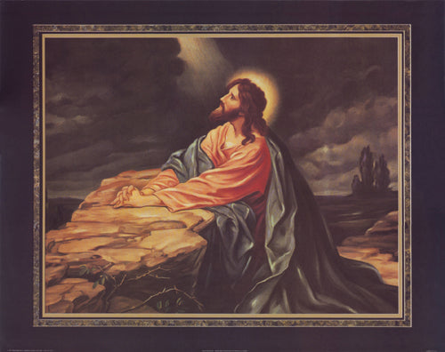 Jesus Praying by Thomas L. Cathey Collection Wall Art Décor 22 x 28 Art Print