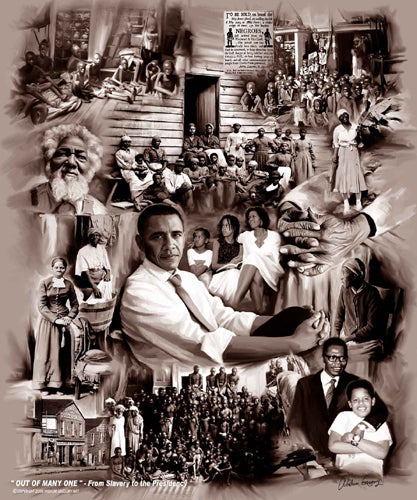 Out of Many One: From Slavery to the Presidency by Wishum Gregory - Inspiring 24x20 " Black History Art Print | Shop Now