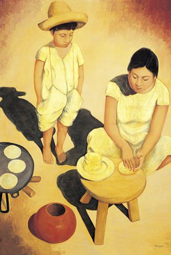 Frank Kessel Tortilla Woman Wall Art Print - 36x24 " Home Decor