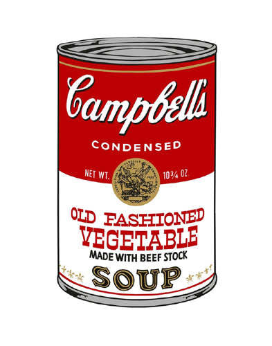 Campbell’s Soup Series II, Old Fashioned Vegetable, 1968 by Andy Warhol Wall Art Décor 28 x 22 Art Print