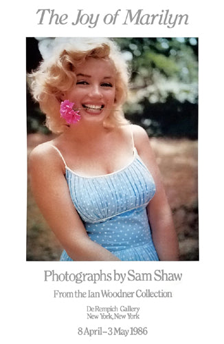 Marilyn Monroe Flower in Teeth, Roxbury, CT, 1957 Exhibition Poster, 1986 by Sam Shaw Wall Art Décor 34 3/8 x 22 Art Print