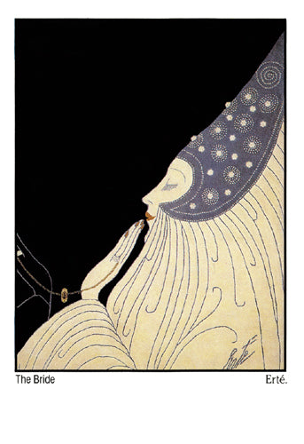 The Bride by Erté - Romain de Tirtoff Wall Art Décor 7 ¼ x 5 1/8 Art Print