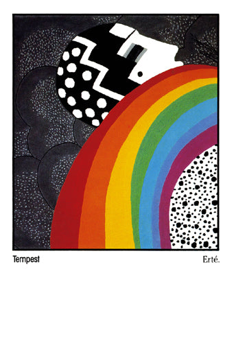 Tempest by Erté - Romain de Tirtoff Wall Art Décor 7 ¼ x 5 1/8 Art Print