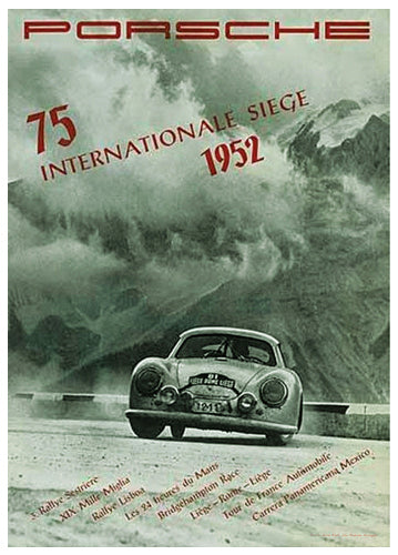 Porsche: 75 Internationale Siege, 1952 by Anon Wall Art Décor 34 ¼ x 24 5/8 Art Print