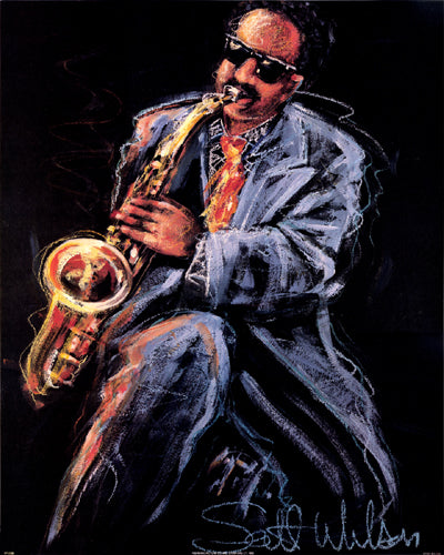 Sax Player by Scott Wilson Wall Art Décor 20 x 16 Art Print