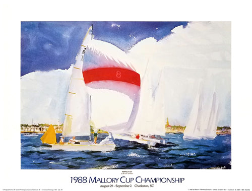 Perfect Set 1988 Mallory Cup Championship, Charleston SC by William Jameson Art Print - Nautical Wall Decor