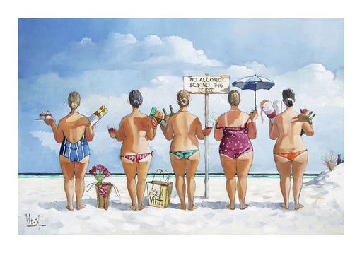 No Alcohol Beyond This Point by Ronald West Wall Art Décor 14 x 20 Art Print