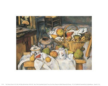 Paul Cezanne Still Life with Fruit Basket Art Print - Vintage Wall Decor 8x...