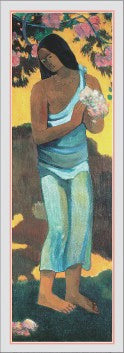 Tahitian Woman with Blossom Art Print by Paul Gauguin - Large Wall Decor for Home & Office