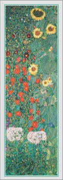 Gustav Klimt Garden of Sunflowers Art Print - Large 39.375 x 13 Floral Wall Décor