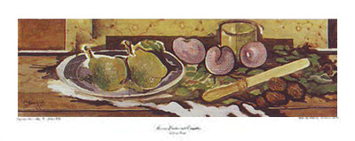 Plums, Pears, Nuts and Knife by Georges Braque Wall Art Décor 13 x 32 Art Print