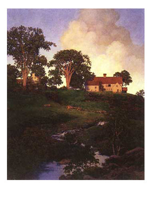 Hunt Farm Daybreak by Maxfield Parrish Wall Art Décor 30 1/4 x 23 Art Print