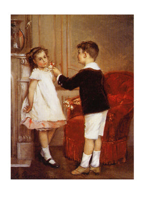 Her First Bouquet by Albert Roosenboom Wall Art Décor 19 1/2 x 14 Art Print