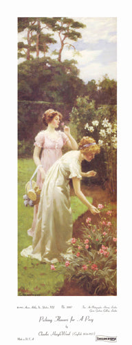 Picking Flowers for a Posy by Charles Haigh-Wood Wall Art Décor 21 x 8 Art Print