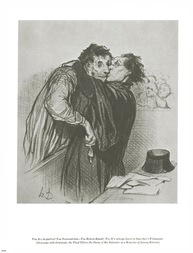 The Thief Pilfers the Purse of His Defender by Honoré Daumier Wall Art Décor 13 x 10 Art Print