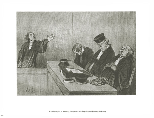 Justice IS Always Alert in Finding the Guilty by Honoré Daumier Wall Art Décor 10 x 13 Art Print