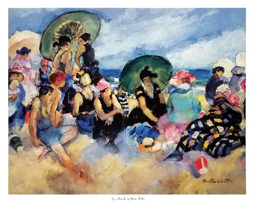 Green Umbrellas by Martha Walter Wall Art Décor 24 x 30 Art Print