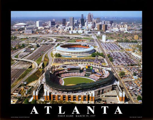 Atlanta, Georgia - Turner Field by Mike Smith Wall Art Décor 22 x 28 Art Print