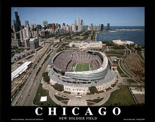 Chicago, Illinois - New Soldier Field by Mike Smith Wall Art Décor 22 x 28 Art Print