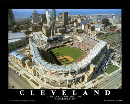 Cleveland, Ohio - Jacobs Field by Mike Smith Wall Art Décor 22 x 28 Art Print
