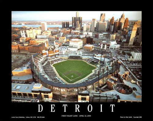 Detroit, Michigan - Comerica Park by Mike Smith Wall Art Décor 22 x 28 Art Print