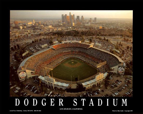 Dodger Stadium - Los Angeles, California by Mike Smith Wall Art Décor 22 x 28 Art Print