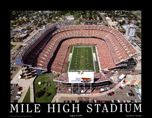 Mile High Stadium - Denver, Colorado by Mike Smith Wall Art Décor 22 x 28 Art Print